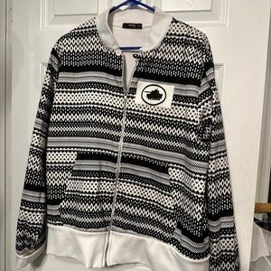 Eptm Epitome XXL Contemporary Clothing Bomber jacket Black White USA Made poly